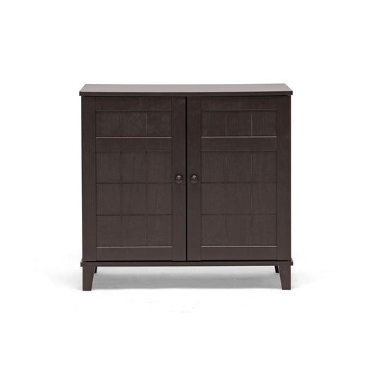 Baxton Studio Glidden Dark Brown Wood Modern Shoe Cabinet (Short)