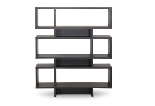 Cassidy 6-Level Dark Brown Modern Bookshelf