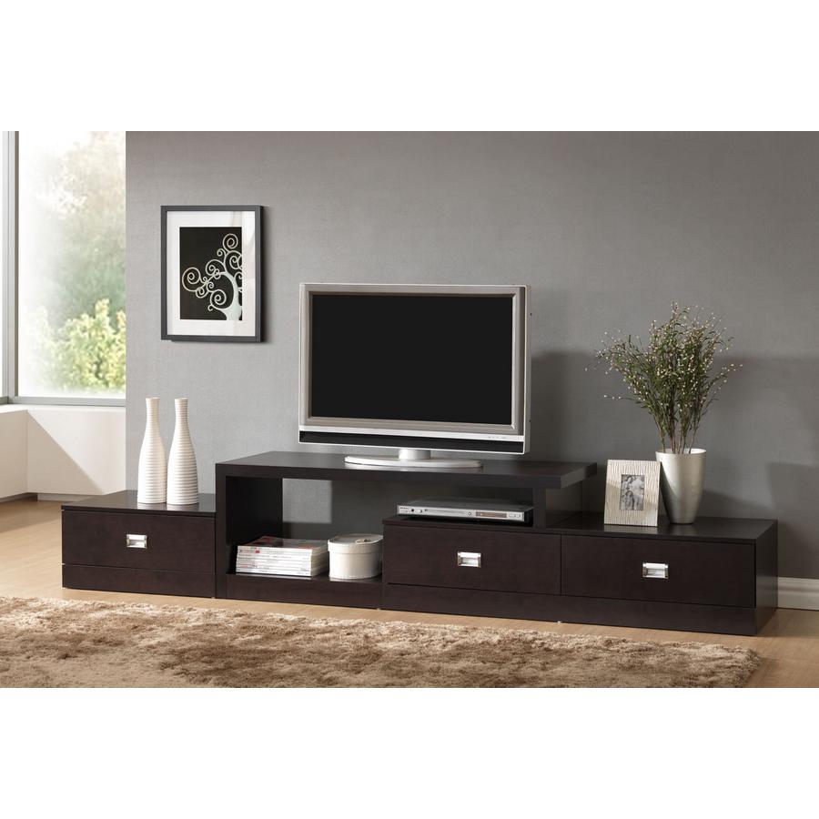 Baxton Studio Marconi Brown Asymmetrical Modern TV Stand