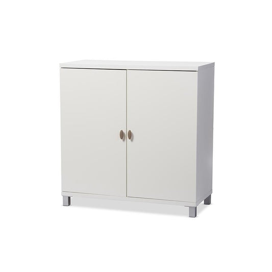 White Wood Entryway Handbags or School Bags Storage Sideboard Cabinet