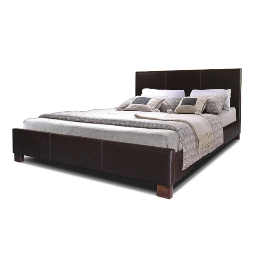 Pless Dark Brown Modern Bed - Queen Size