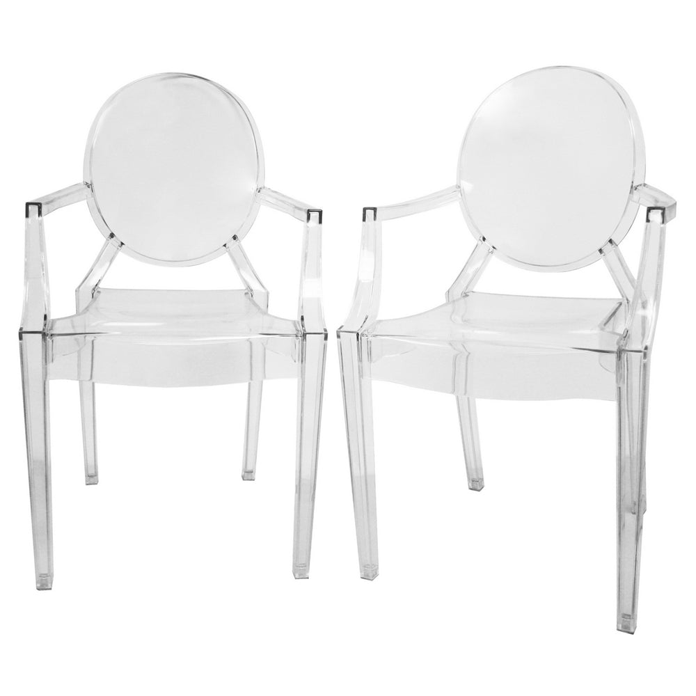 Dymas Acrylic Armed Ghost Chair Clear