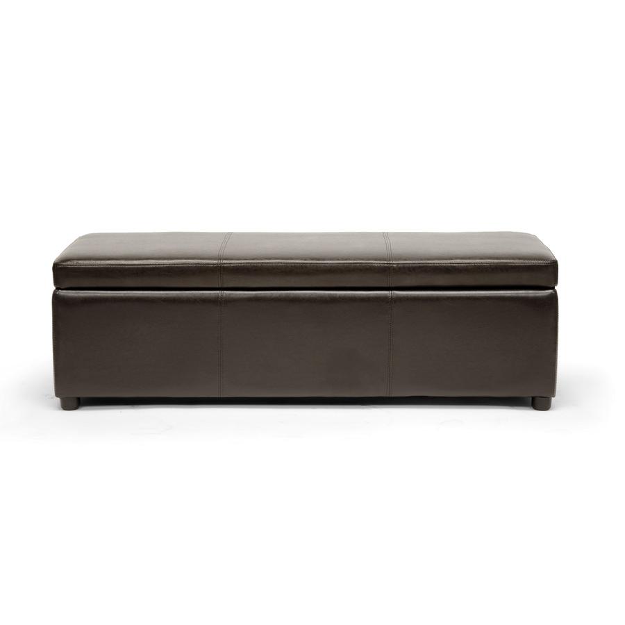 Baxton Studio Dennehy Dark Brown Modern Ottoman