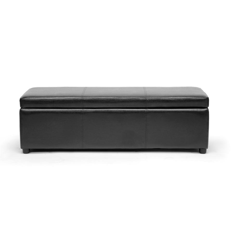 Baxton Studio Dennehy Black Brown Modern Ottoman