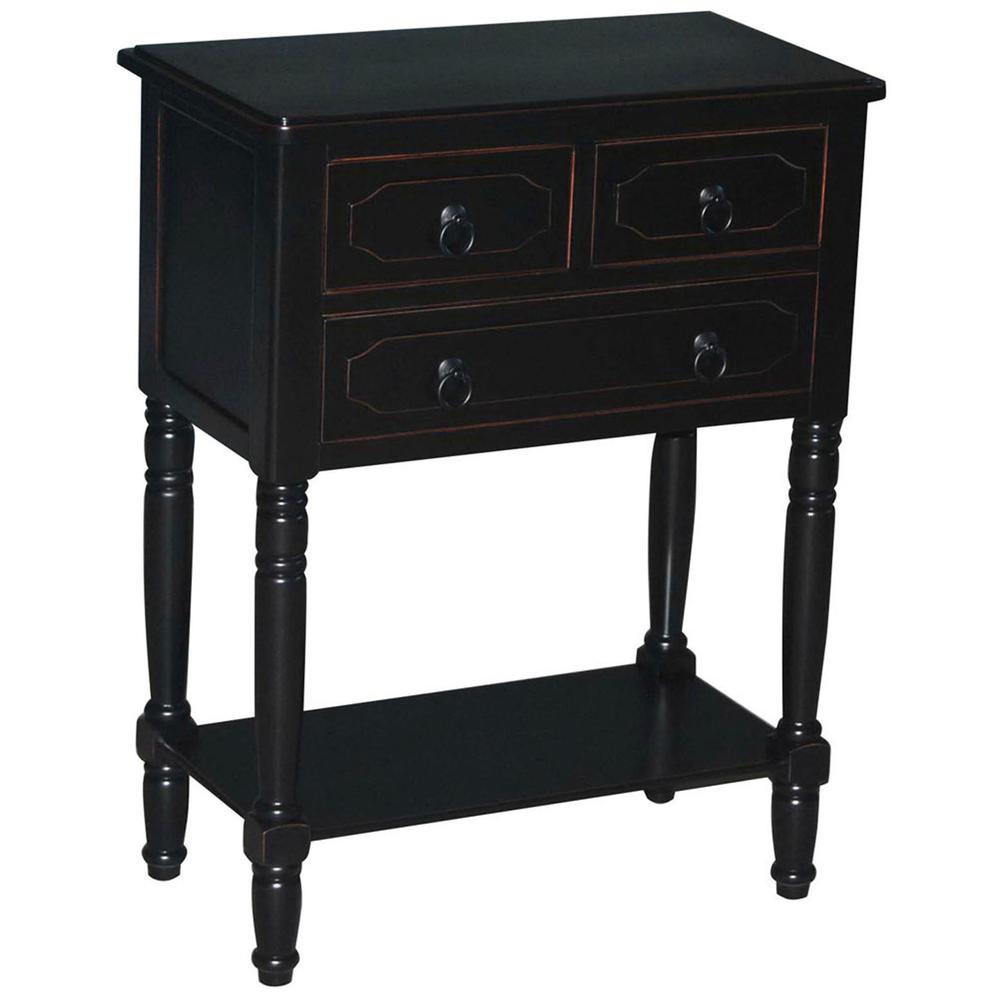 Simplicity 3 drawer chest (Black)