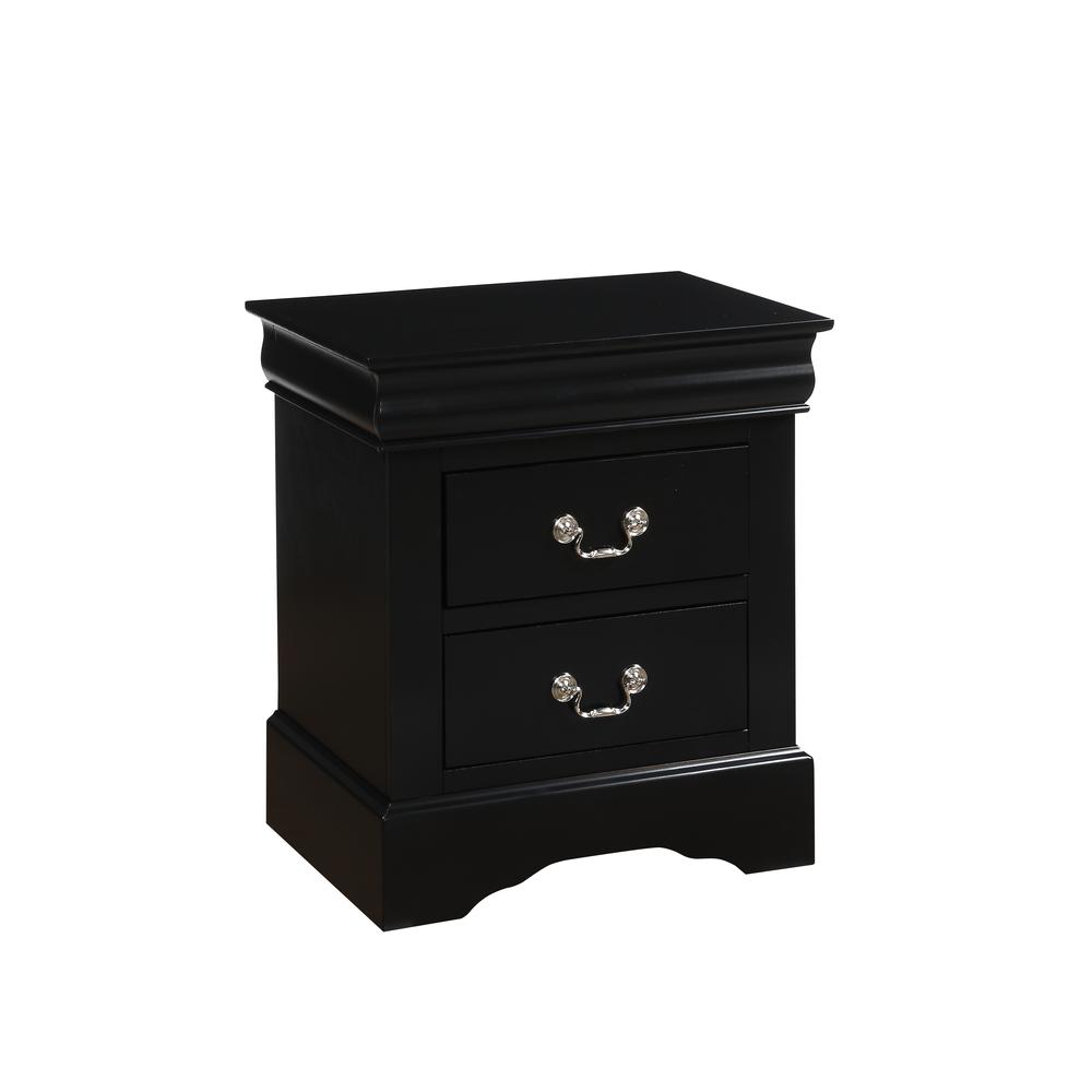 Louis Philippe III Nightstand, Black  (19503)