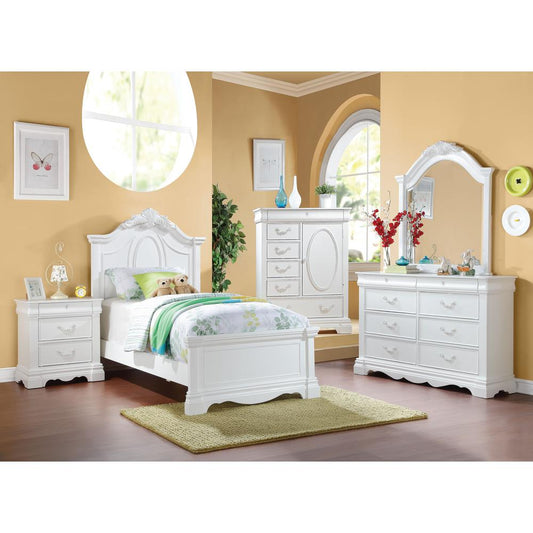 Estrella Twin Bed, White (1Set/3Ctn)