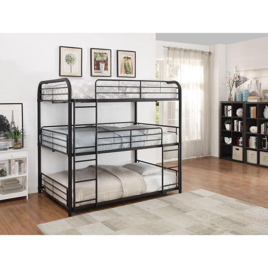 Cairo Triple Bunk Bed - Full, Sandy Black (1Set/2Ctn)