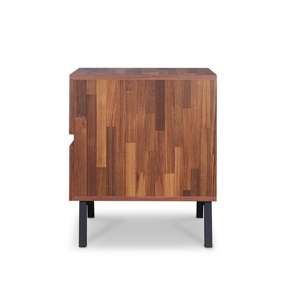 Karine Nightstand/End Table, Walnut & Black