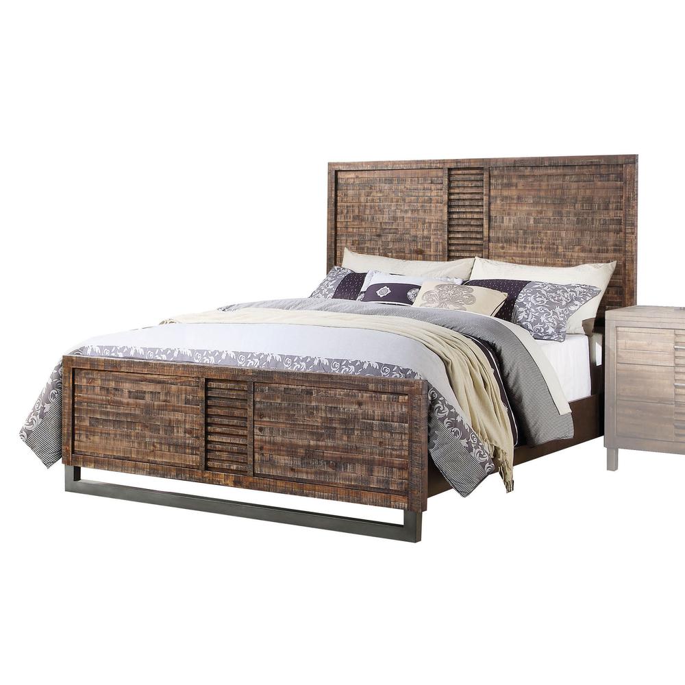 Andria Queen Bed, Reclaimed Oak (1Set/3Ctn)