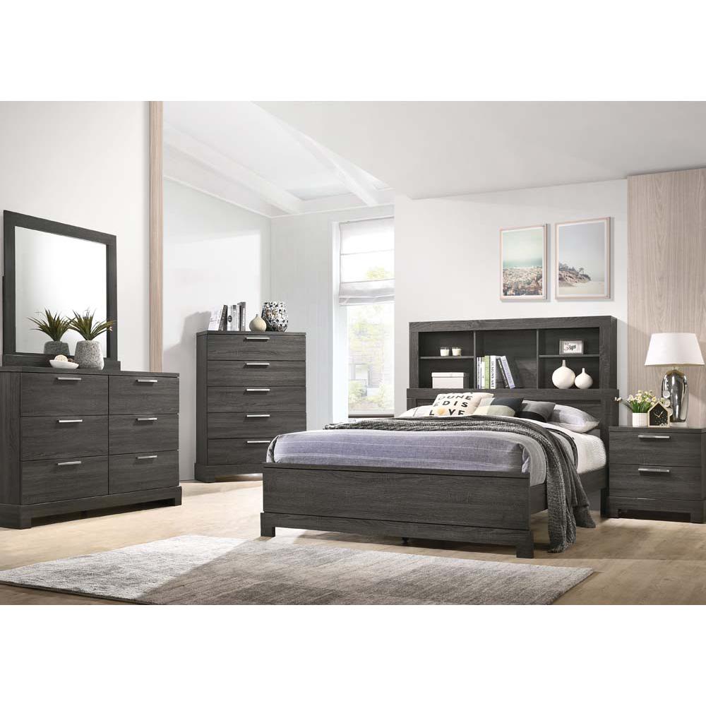 Lantha Eastern King Bed w/Storage, Gray Oak (1Set/2Ctn)