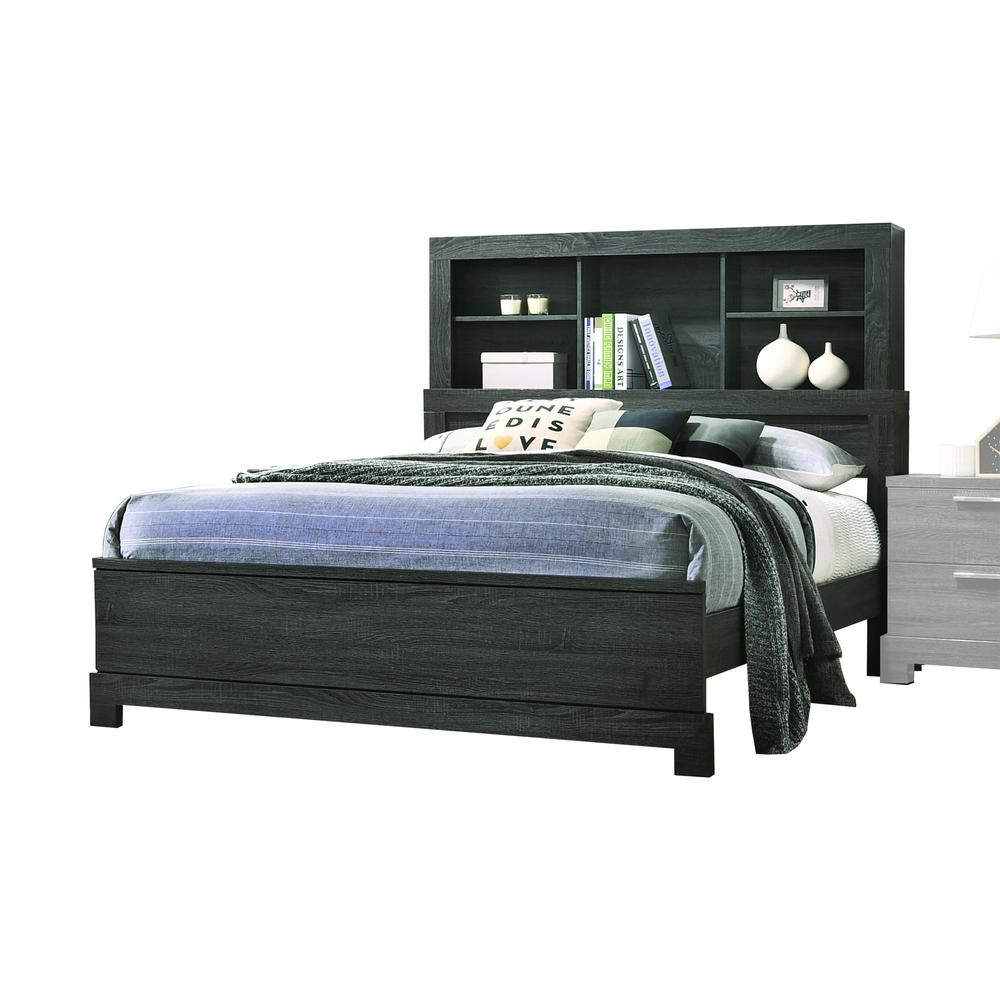 Lantha Queen Bed w/Storage, Gray Oak (1Set/2Ctn)