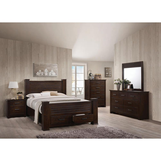 Panang Eastern King Bed w/Storage, Mahogany (1Set/4Ctn)