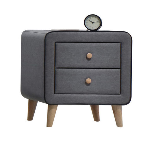 Valda Nightstand, Light Gray Fabric