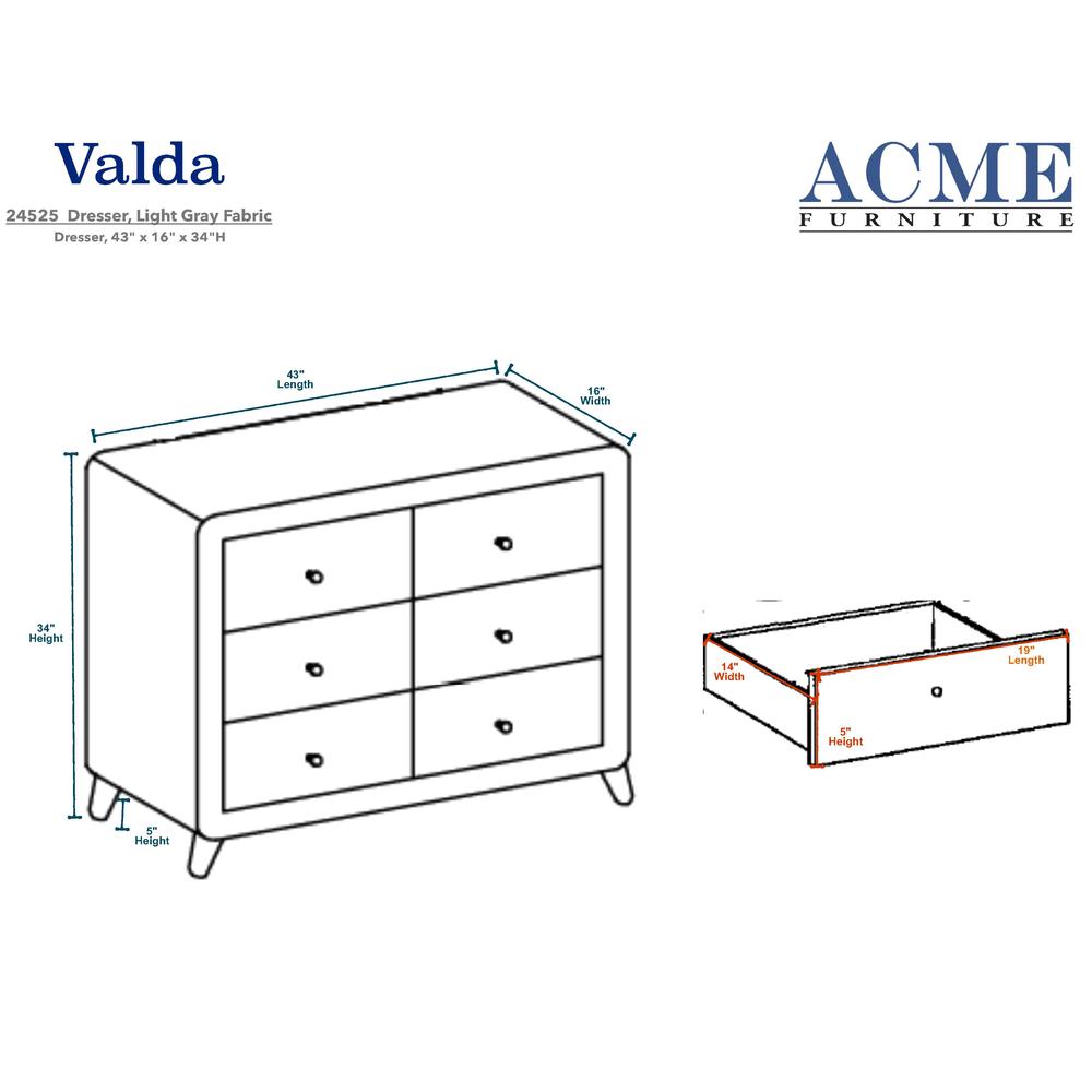 Valda Dresser, Light Gray Fabric