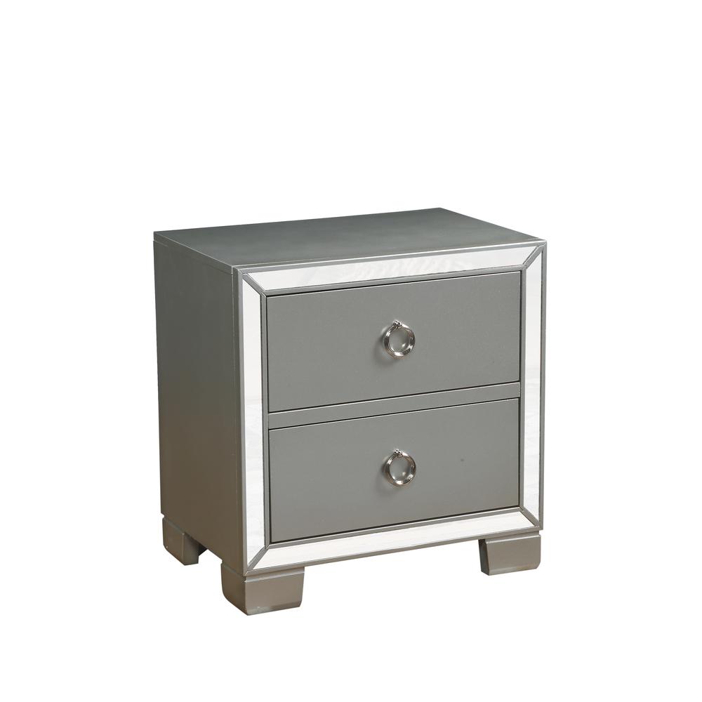 Voeville II Nightstand, Platinum (24843)