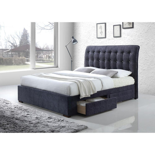 Drorit Eastern King Bed w/Storage, Dark Gray Fabric (1Set/5Ctn)