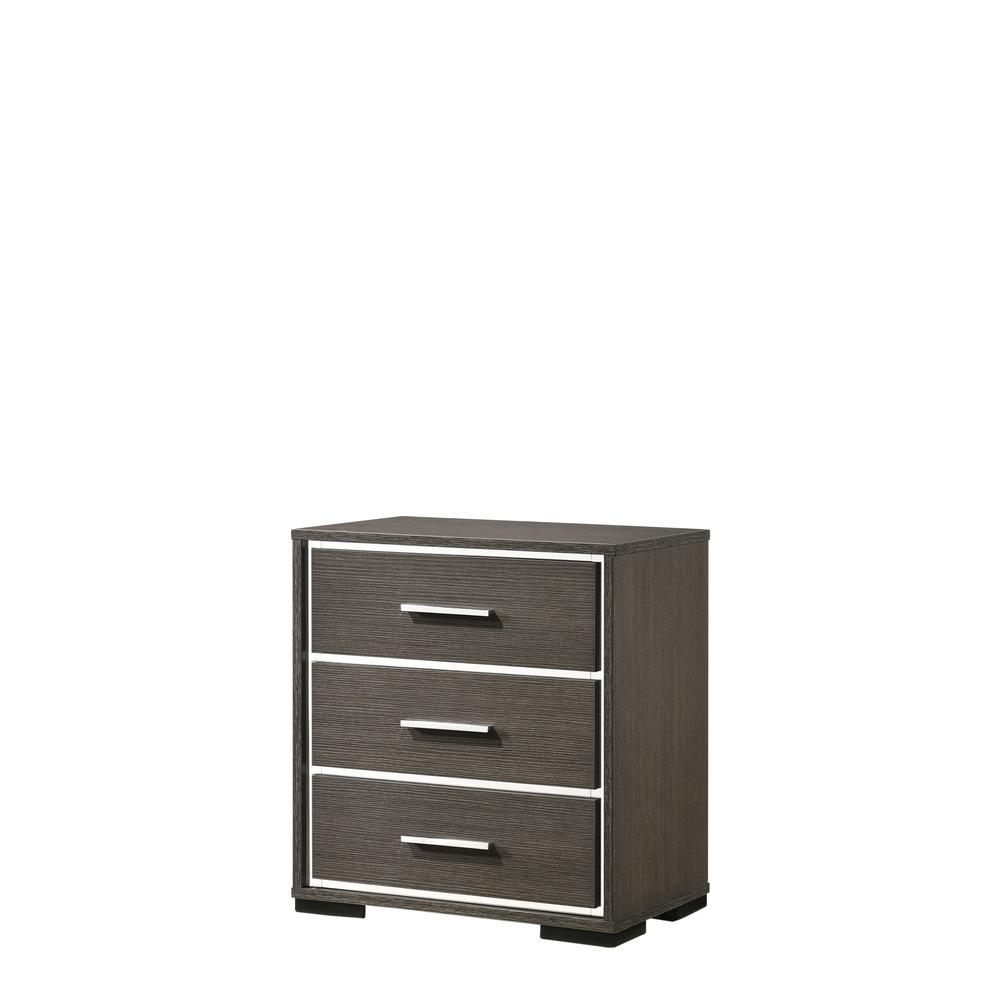 Nightstand w/USB Dock, Gray Oak