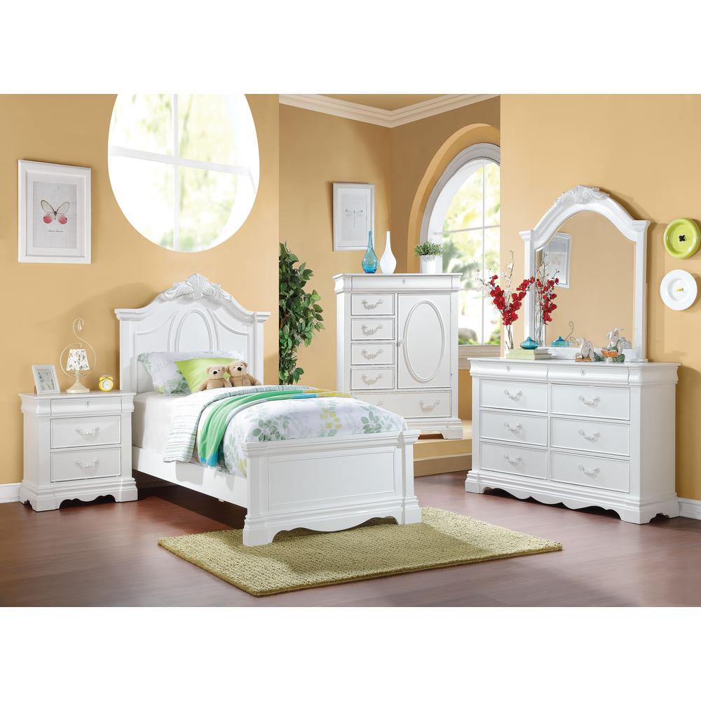 Estrella Full Bed, White (1Set/3Ctn)