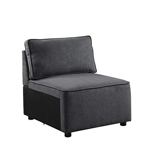 Silvester Modular Armless Chair, Gray Fabric (56873)