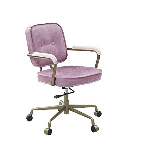 Siecross Office Chair, Pink Top Grain Leather (OF00400)