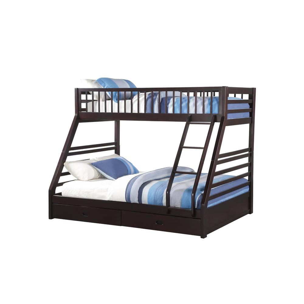 Jason XL Twin/Queen Bunk Bed & Drawers, Espresso (1Set/2Ctn)