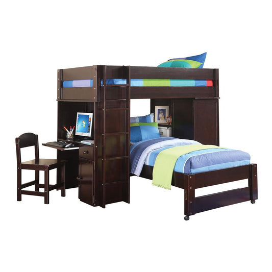 Lars Loft Bed & Twin Bed, Wenge (1Set/6Ctn)