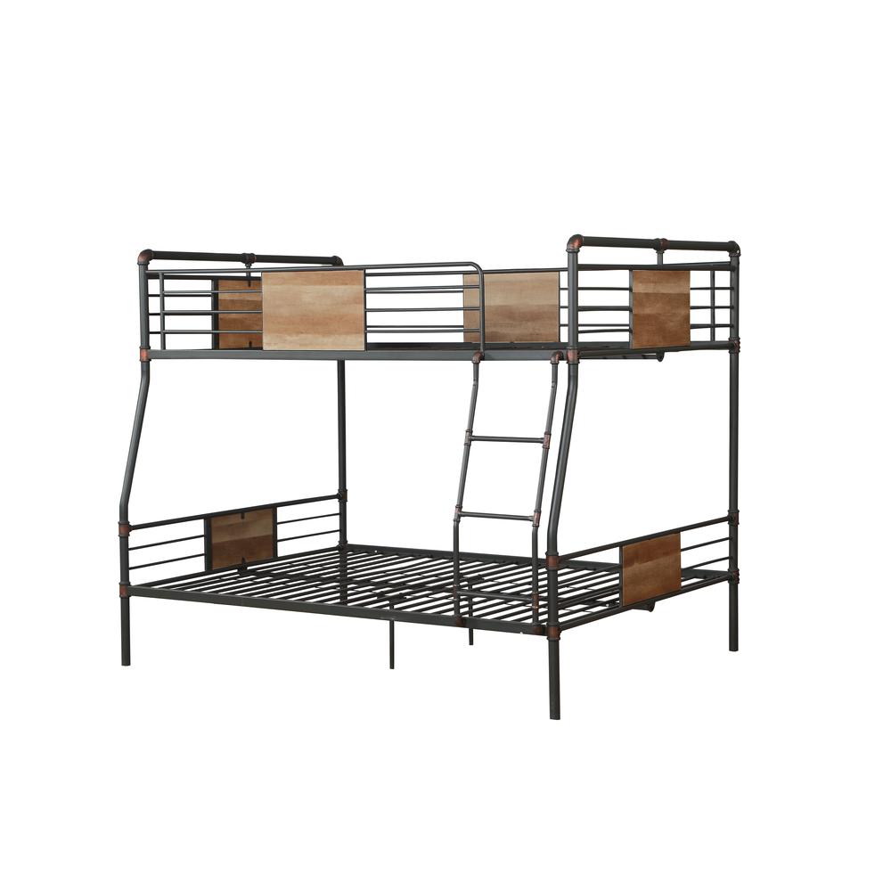 Brantley Queen/Queen Bunk Bed, Sandy Black & Dark Bronze Hand-Brushed (1Set/2Ctn)