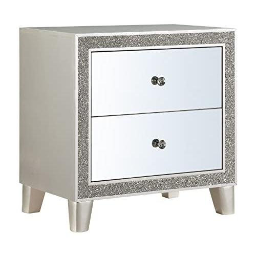 Sliverfluff Nightstand, Mirrored & Champagne Finish (BD00243)