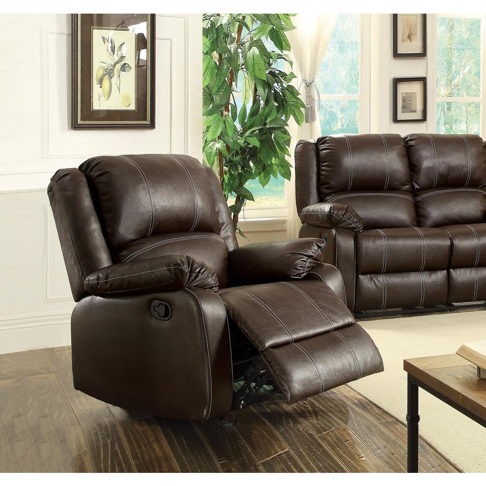 Rocker Recliner (Motion), Brown PU 52282