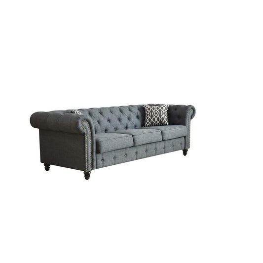 Aurelia Sofa w/2 Pillows, Gray Linen