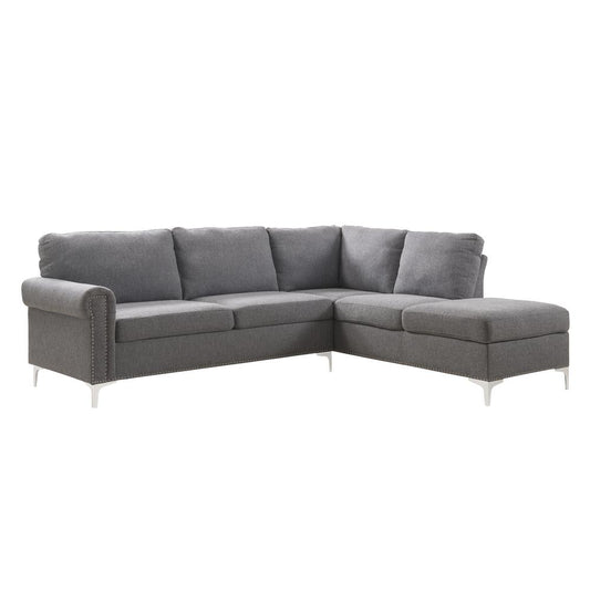 Melvyn Sectional Sofa, Gray Fabric