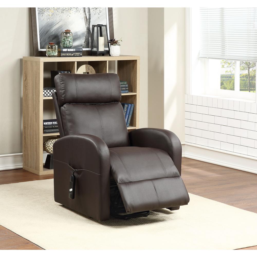 Recliner w/Power Lift, Brown PU 59498