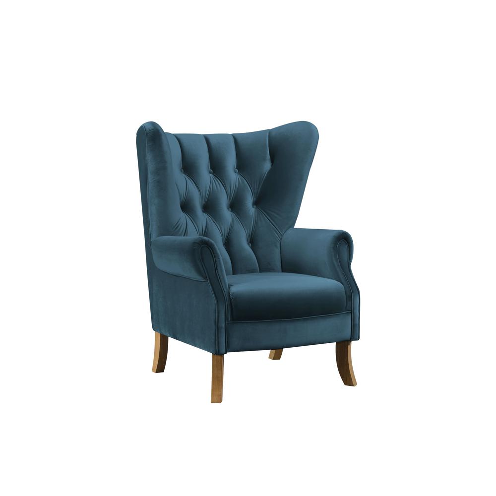 Adonis Accent Chair, Azure Blue Velvet (59518)