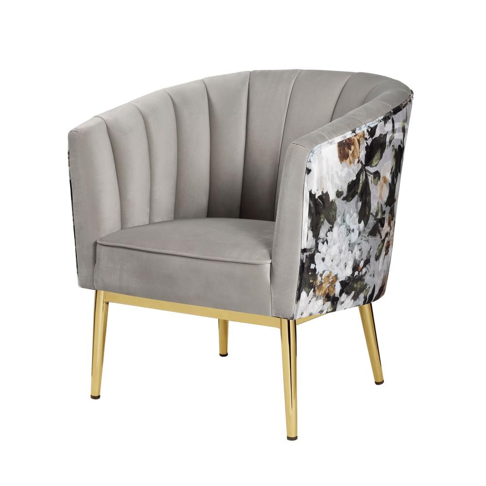 Accent Chair, Black Velvet & Gold