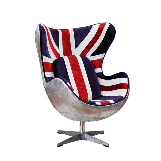 Brancaster Accent Chair, Pattern Fabric & Aluminum