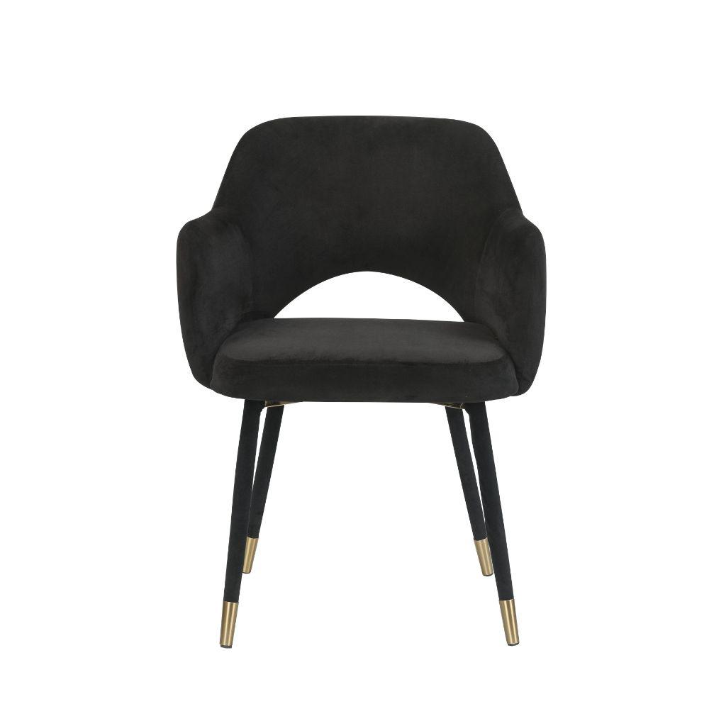 Applewood Black Velvet & Gold Accent Chair