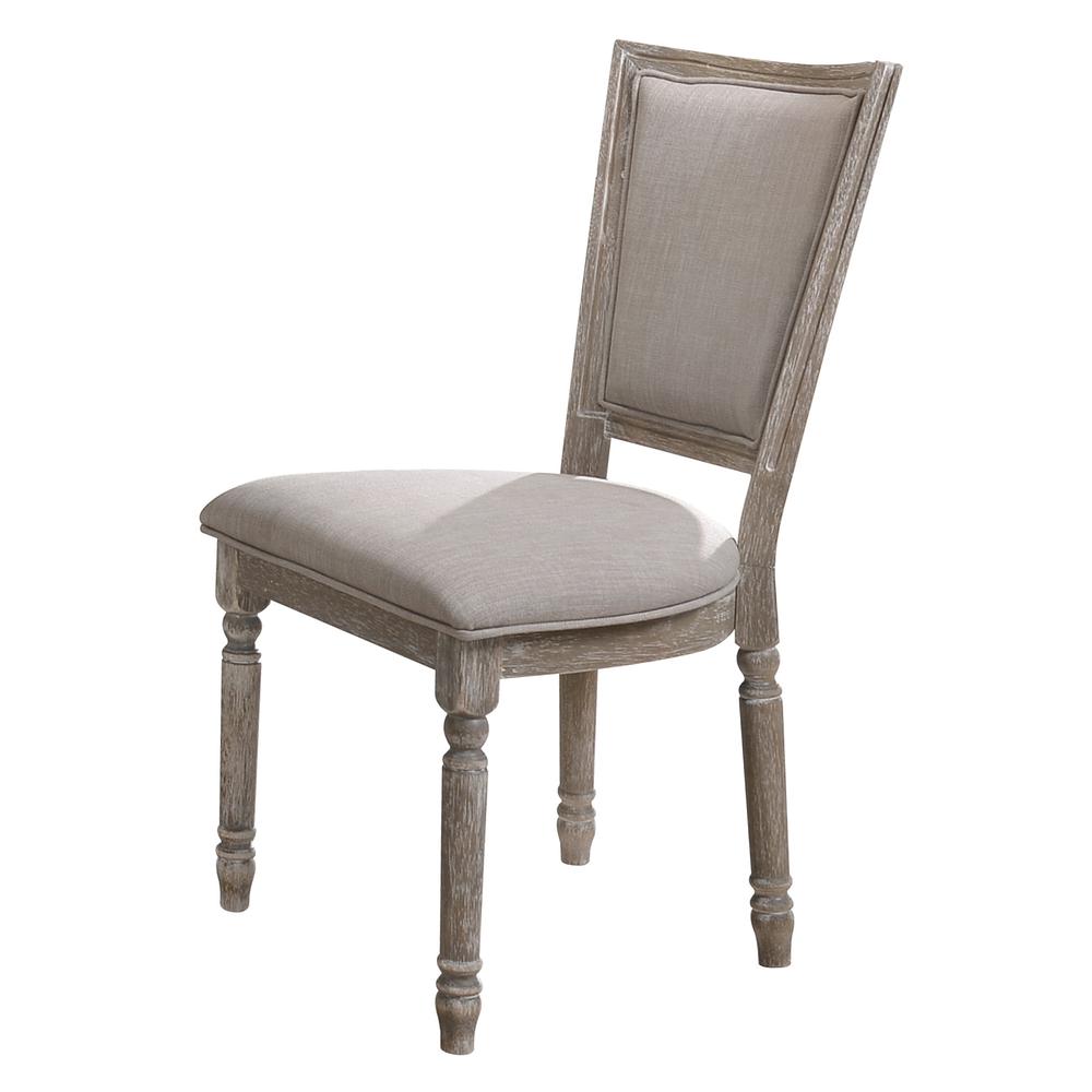 Side Chair (Set-2), Fabric & Reclaimed Gray