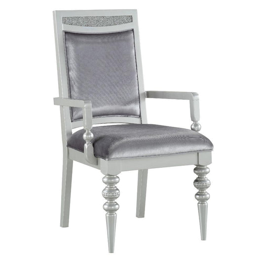 Maverick Fabric & Platinum Arm Chair (Set-2)