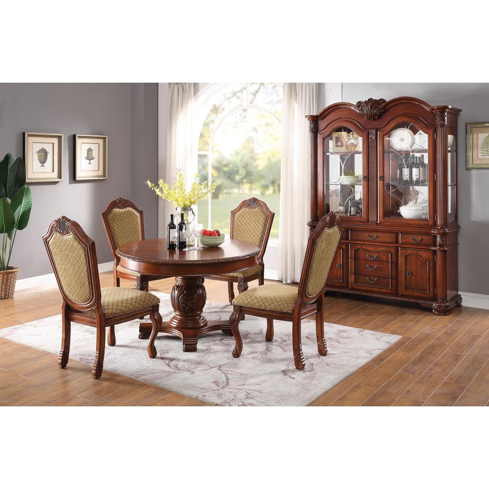 ACME Chateau De Ville Dining Table, Cherry (1Set/2Ctn)