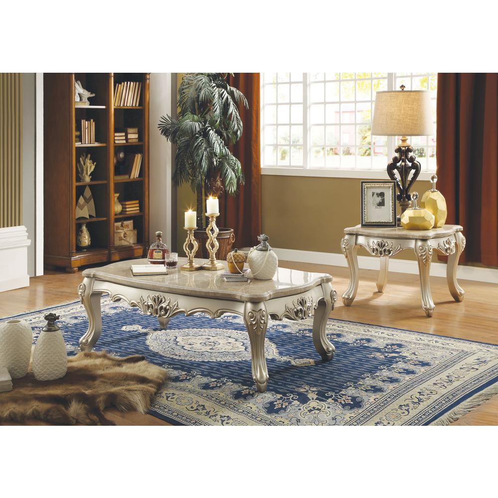 Ranita End Table, Marble & Champagne (81042)