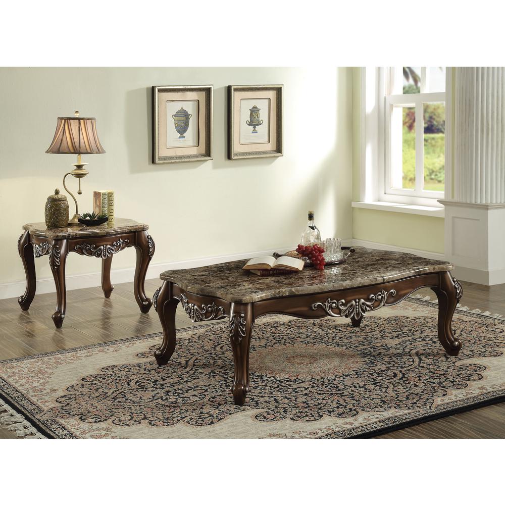 Latisha Coffee Table, Marble & Antique Oak  (82145)