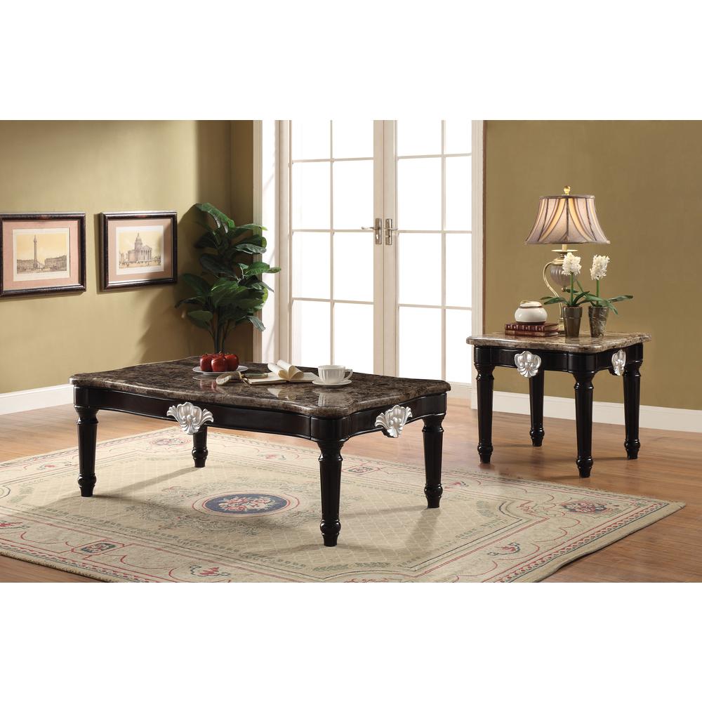 Ernestine Coffee Table, Marble & Black  (82150)