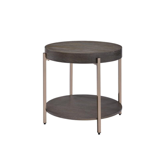 Weyton End Table, Dark Oak & Champagne