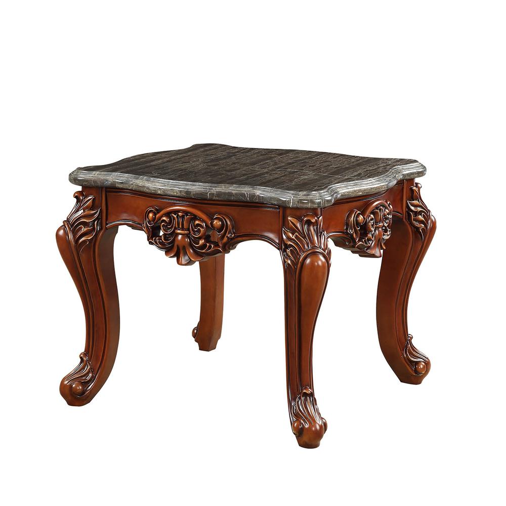 Eustoma End Table, Marble & Walnut (83067)