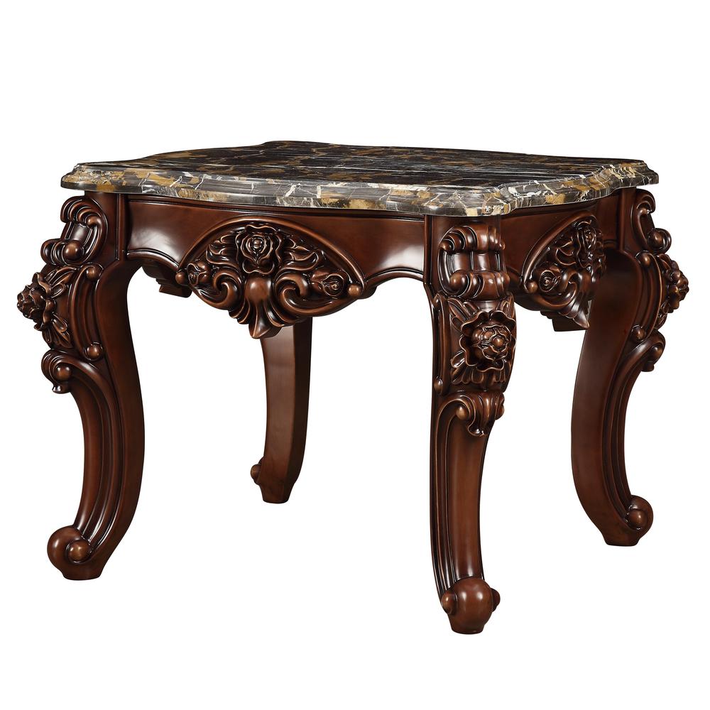 Forsythia End Table, Marble & Walnut (83072)