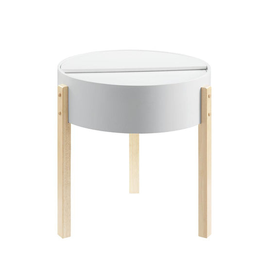 End Table, White & Natural 83217