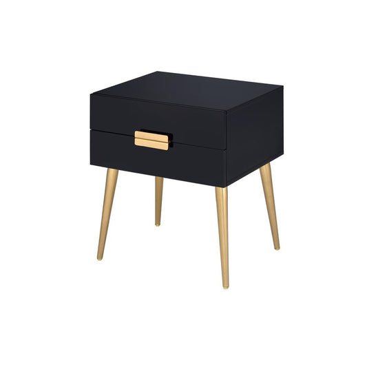 Denvor End Table, Black & Gold