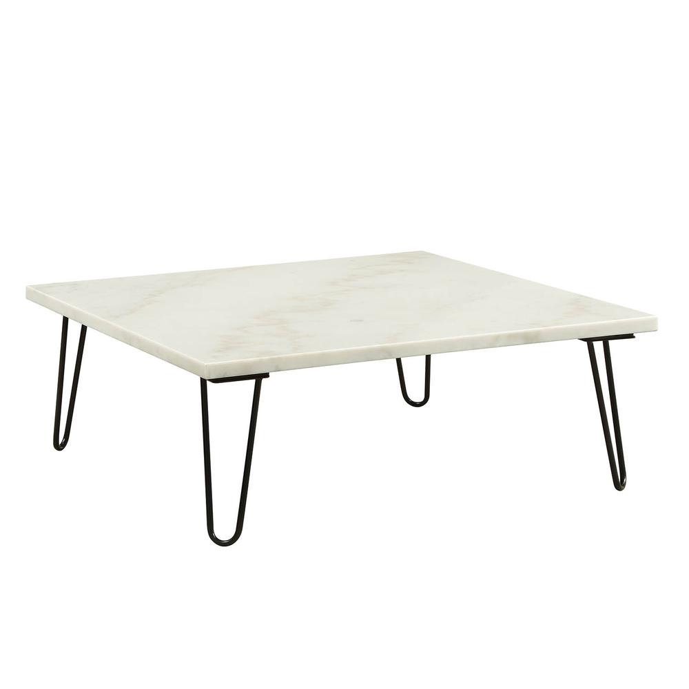 Telestis Coffee Table, White Marble & Black