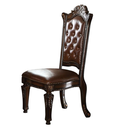 Vendome Side Chair (Set-2), Cherry PU & Cherry Finish